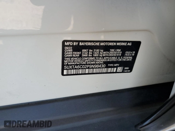 2023 BMW X5 xDrive45e z VIN 5UXTA6C02P9N98430, wystawiony jako Copart lot #51509085 z przebiegiem 24 093 mil mil oraz Szkoda całkowita • Salvage title. Historia ofert i sprzedaży dostępna na DreamBid. Obrazek 14.