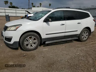 2017 Chevrolet Traverse LS z VIN 1GNKRFED1HJ275497, wystawiony jako Copart lot #56254855 z przebiegiem 130 194 mil mil oraz Szkoda całkowita • Salvage title. Historia ofert i sprzedaży dostępna na DreamBid. Obrazek 1.
