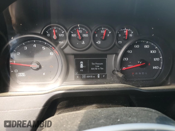 2020 Chevrolet Silverado 1500 Work Truck with VIN 1GCRYAEH2LZ357443, listed as a Copart auction lot 55272974 with 69,419 mi miles and Salvage Title. Bid and sale history available at carsss.com. Image 9.