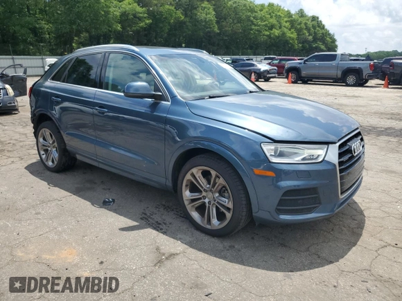 2017 Audi Q3 Premium Plus with VIN WA1JCCFS8HR001985, listed as a Copart auction lot 56970055 with 47,091 mi miles and Salvage title. Bid and sale history available at DreamBid. Image 4.
