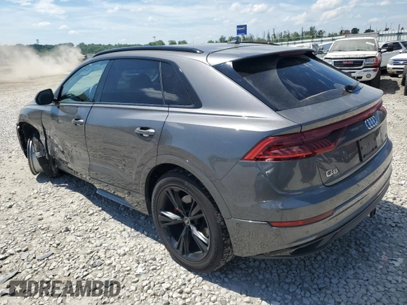 2021 Audi Q8 Premium Plus with VIN WA1BVAF10MD034366, listed as a Copart auction lot 59676554 with 50,640 mi miles and Salvage Title. Bid and sale history available at carsss.com. Image 2.