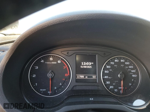 2017 Audi A3 Sedan Premium Plus with VIN WAUGUGFF0H1043635, listed as a Copart auction lot 42499675 with 117,886 mi miles and Salvage Title. Bid and sale history available at carsss.com. Image 9.