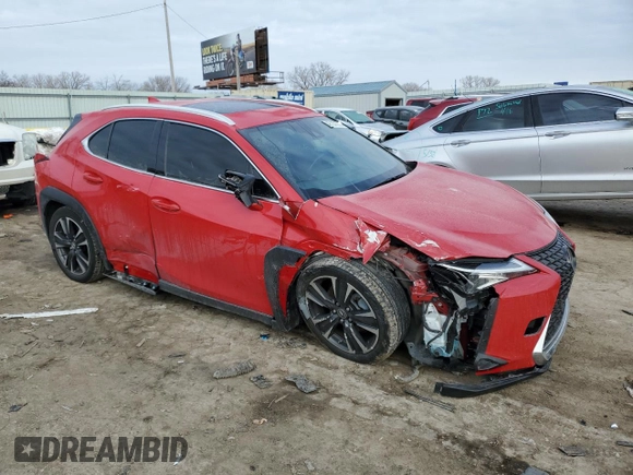 2020 Lexus UX 200 with VIN JTHX3JBH1L2022336, listed as a Copart auction lot 42150535 with 51,303 mi miles and Salvage Title. Bid and sale history available at DreamBid. Image 4.