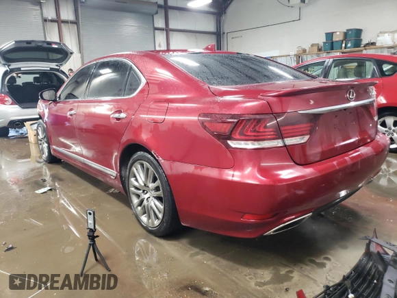 2015 Lexus LS 460 L with VIN JTHGL5EF2F5055740, listed as a Copart auction lot 46279815 with 84,629 mi miles and Salvage title. Bid and sale history available at DreamBid. Image 2.