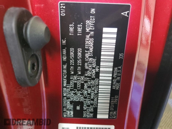 2021 Toyota Sienna XSE with VIN 5TDDRKEC1MS021660, listed as a Copart auction lot 60449624 with 16,194 mi miles and Clean Title. Bid and sale history available at DreamBid. Image 14.