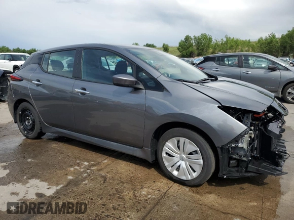 2024 Nissan LEAF S with VIN 1N4AZ1BV5RC555956, listed as a Copart auction lot 60755845 with 9,587 mi miles and Salvage title. Bid and sale history available at DreamBid. Image 4.