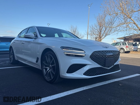 2023 Genesis G70 2.0T with VIN KMTG34TA0PU132665, listed as a Copart auction lot 88997945 with 3,158 mi miles and Clean Title. Bid and sale history available at DreamBid. Image 1.