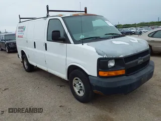 2007 Chevrolet Express Cargo Van with VIN 1GCGG25V571100352, listed as a IAAI auction lot 42144766 with 149,353 mi miles. Bid and sale history available at carsss.com. Image 1.