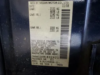 2009 Nissan Maxima 3.5 SV w/Sport Pkg with VIN 1N4AA51E49C832421, listed as a Copart auction lot 82136024 with 258,286 mi miles and Clean Title. Bid and sale history available at carsss.com. Image 14.