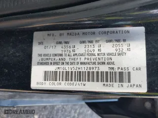 2017 Mazda Mazda6 Touring with VIN JM1GL1V52H1128973, listed as a IAAI auction lot 41661300 with 131,721 mi miles. Bid and sale history available at carsss.com. Image 9.