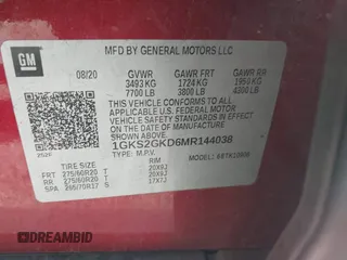 2021 GMC Yukon XL SLT with VIN 1GKS2GKD6MR144038, listed as a IAAI auction lot 41104213 with 98,318 mi miles. Bid and sale history available at carsss.com. Image 9.