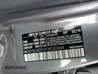 2019 Mercedes-Benz A 220 with VIN WDD3G4EB2KW030844, listed as a Copart auction lot 44411065 with 35,260 mi miles and Salvage Title. Bid and sale history available at DreamBid. Image 12.