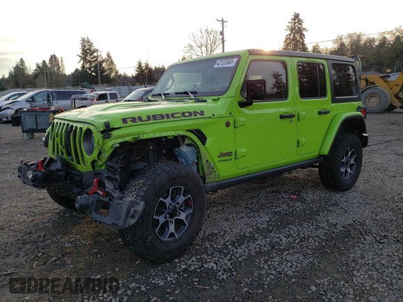 2021 Jeep Wrangler Unlimited Rubicon with VIN 1C4JJXFM2MW838926, listed as a Copart auction lot 42137645 with 75,998 mi miles and Salvage Title. Bid and sale history available at carsss.com. Image 1.