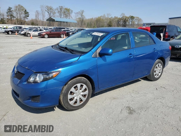 2010 Toyota Corolla with VIN JTDBU4EE6A9115451, listed as a Copart auction lot 50299565 with 165,019 mi miles and Salvage Title. Bid and sale history available at carsss.com. Image 1.