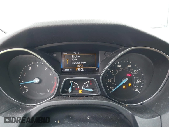 2015 Ford Focus SE with VIN 1FADP3K25FL328797, listed as a IAAI auction lot 41328404 with 72,368 mi miles. Bid and sale history available at carsss.com. Image 7.