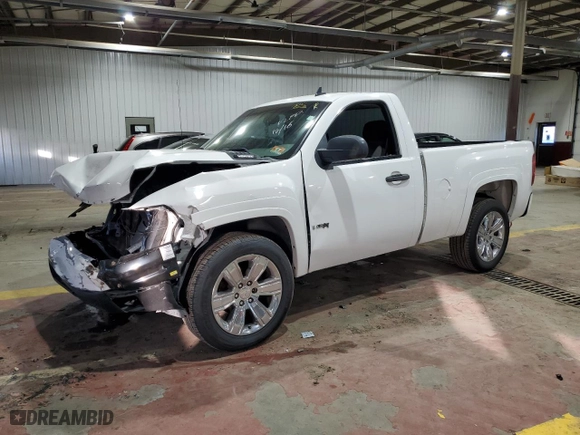 2007 Chevrolet Silverado 1500 Work Truck with VIN 1GCEC14C17Z603925, listed as a Copart auction lot 41450775 with 0 mi miles and Salvage Title. Bid and sale history available at carsss.com. Image 1.