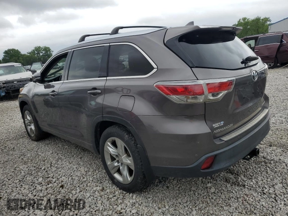 2015 Toyota Highlander Limited z VIN 5TDDKRFH2FS079464, wystawiony jako Copart lot #58397725 z przebiegiem Nie podano mil oraz Szkoda całkowita • Salvage title. Historia ofert i sprzedaży dostępna na DreamBid. Obrazek 2.