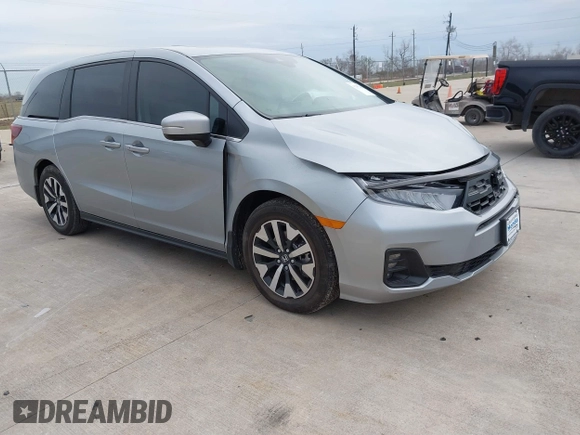 2025 Honda Odyssey EX-L with VIN 5FNRL6H60SB019825, listed as a IAAI auction lot 41295242 with 1,326 mi miles. Bid and sale history available at carsss.com. Image 1.