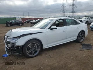2018 Audi A4 Premium Plus with VIN WAUENAF49JA033725, listed as a Copart auction lot 77111154 with 26,542 mi miles and Salvage title. Bid and sale history available at DreamBid. Image 1.