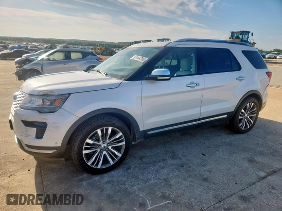 2018 Ford Explorer Platinum with VIN 1FM5K8HT2JGB88893, listed as a Copart auction lot 61164705 with 133,843 mi miles and Salvage title. Bid and sale history available at DreamBid. Image 1.