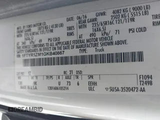 2016 Ford Transit Cargo with VIN 1FTYR1ZM1GKB40867, listed as a IAAI auction lot 41628525 with 99,580 mi miles. Bid and sale history available at carsss.com. Image 9.