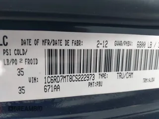 2012 Ram 1500 Sport с VIN 1C6RD7MT8CS222973, выставлен на аукционе IAAI как лот 42315630 с пробегом 131 920 миль миль и . История ставок и продаж доступна на DreamBid. Изображение 9.