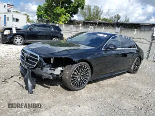 2022 Mercedes-Benz S-Class S 500 with VIN W1K6G6DB0NA148063, listed as a Copart auction lot 46621945 with 54,224 mi miles and Salvage Title. Bid and sale history available at carsss.com. Image 1.