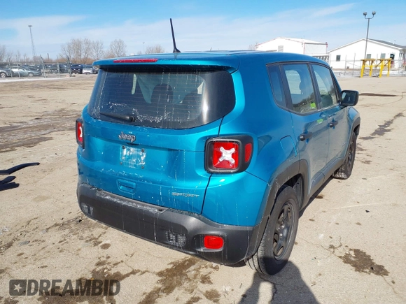 2020 Jeep Renegade Sport with VIN ZACNJAAB1LPL35899, listed as a IAAI auction lot 41585272 with 17,860 mi miles and . Bid and sale history available at carsss.com. Image 4.
