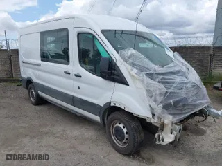 2019 Ford Transit Van with VIN 1FTBW2CM7KKB28275, listed as a IAAI auction lot 41793385 with 104,158 mi miles. Bid and sale history available at carsss.com. Image 1.