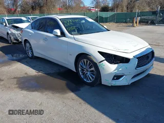 2020 Infiniti Q50 Pure with VIN JN1EV7AP6LM207147, listed as a IAAI auction lot 41793447 with 78,580 mi miles and . Bid and sale history available at carsss.com. Image 1.