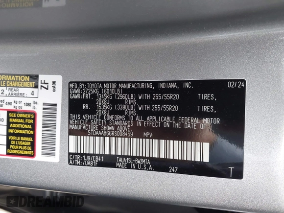 2024 Lexus TX 350 z VIN 5TDAAAB66RS008459, wystawiony jako IAAI lot #42397413 z przebiegiem 22 433 mil mil oraz . Historia ofert i sprzedaży dostępna na DreamBid. Obrazek 9.
