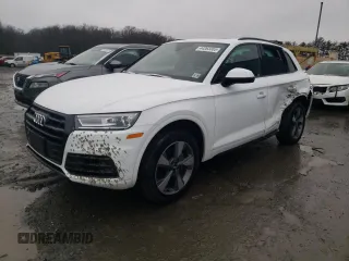 2020 Audi Q5 Premium with VIN WA1ANAFY5L2091293, listed as a Copart auction lot 44263385 with 45,383 mi miles and Salvage Title. Bid and sale history available at carsss.com. Image 1.