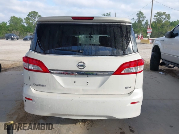2014 Nissan Quest S with VIN JN8AE2KP4E9105188, listed as a IAAI auction lot 41691761 with 178,057 mi miles. Bid and sale history available at carsss.com. Image 16.