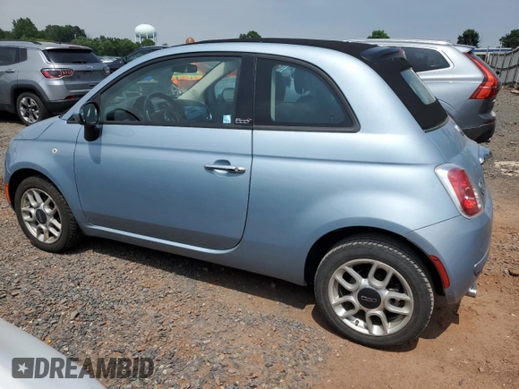 2013 FIAT 500 Pop with VIN 3C3CFFDR4DT615591, listed as a Copart auction lot 62602325 with 79,538 mi miles and Salvage title. Bid and sale history available at DreamBid. Image 2.