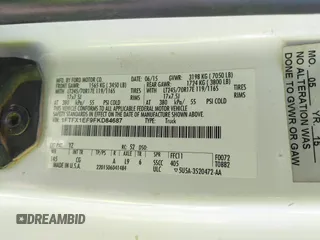 2015 Ford F-150 XLT с VIN 1FTFX1EF9FKD84687, выставлен на аукционе IAAI как лот 42482386 с пробегом 299 523 миль миль и . История ставок и продаж доступна на DreamBid. Изображение 9.