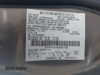 2003 Ford Taurus SES Standard with VIN 1FAFP55U43A261182, listed as a IAAI auction lot 42020172 with 118,000 mi miles. Bid and sale history available at carsss.com. Image 9.