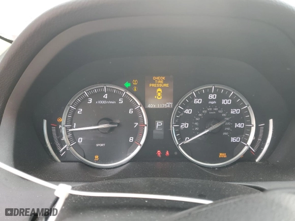 2017 Acura TLX with VIN 19UUB1F38HA008244, listed as a Copart auction lot 46413375 with 117,541 mi miles and Salvage Title. Bid and sale history available at carsss.com. Image 9.
