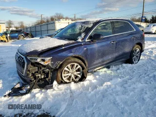 2023 Audi Q3 S line Premium with VIN WA1DECF35P1075264, listed as a Copart auction lot 88866885 with 42,824 mi miles and Salvage title. Bid and sale history available at DreamBid. Image 1.