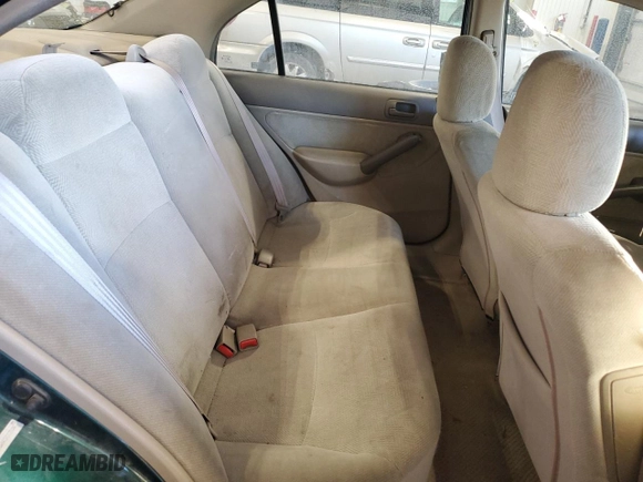 2001 Honda Civic LX with VIN 2HGES15581H502828, listed as a Copart auction lot 45672155 with 166,046 mi miles and Salvage Title. Bid and sale history available at carsss.com. Image 11.