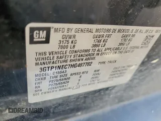 2017 GMC Sierra 1500 SLT с VIN 3GTP1NEC7HG487782, выставлен на аукционе Copart как лот 63130024 с пробегом 164 845 миль миль и Чистый • Clean title. История ставок и продаж доступна на DreamBid. Изображение 12.