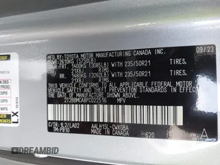 2023 Lexus RX 350h with VIN 2T2BBMCA8PC022516, listed as a IAAI auction lot 42105640 with 15,965 mi miles and . Bid and sale history available at DreamBid. Image 9.