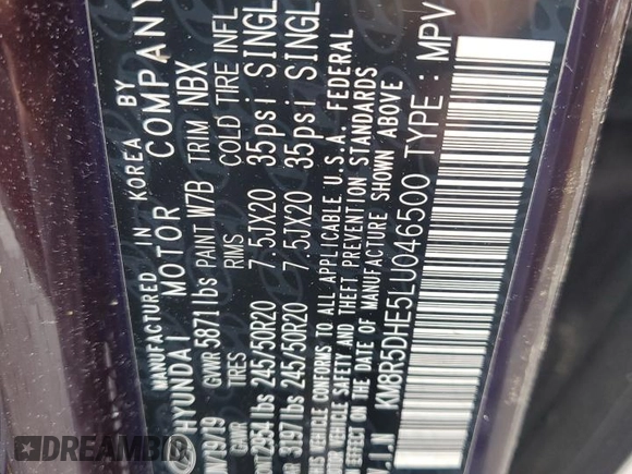2020 Hyundai Palisade Limited z VIN KM8R5DHE5LU046500, wystawiony jako Copart lot #56793675 z przebiegiem 21 731 mil mil oraz Szkoda całkowita • Salvage title. Historia ofert i sprzedaży dostępna na DreamBid. Obrazek 14.