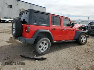 2020 Jeep Wrangler Unlimited Sport S with VIN 1C4HJXDN2LW279810, listed as a Copart auction lot 78827454 with 106,667 mi miles and Salvage title. Bid and sale history available at DreamBid. Image 3.