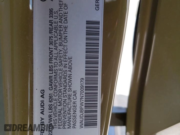 2022 Audi e-tron GT Prestige z VIN WAUDJBFW7N7009179, wystawiony jako Copart lot #53146264 z przebiegiem 17 798 mil mil oraz . Historia ofert i sprzedaży dostępna na DreamBid. Obrazek 13.