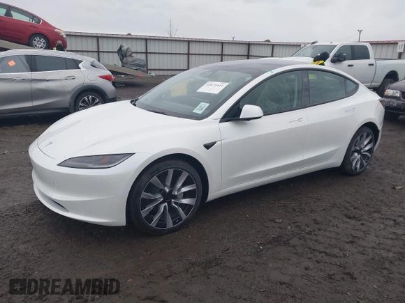 2025 Tesla Model 3 Long Range with VIN 5YJ3E1EB9SF890212, listed as a IAAI auction lot 41671411 with 3 mi miles and . Bid and sale history available at DreamBid. Image 19.