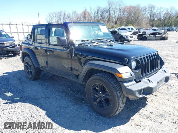 2021 Jeep Wrangler Unlimited Sport S with VIN 1C4HJXDG4MW753159, listed as a IAAI auction lot 41723515 with 86,589 mi miles and . Bid and sale history available at DreamBid. Image 1.