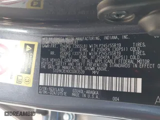 2012 Toyota Highlander Limited with VIN 5TDYK3EH0CS083539, listed as a IAAI auction lot 41640043 with 91,748 mi miles. Bid and sale history available at carsss.com. Image 9.