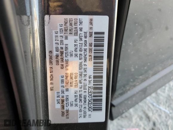 2018 Mazda CX-5 Grand Touring with VIN JM3KFBDM2J0439726, listed as a Copart auction lot 48707385 with 77,918 mi miles and Salvage Title. Bid and sale history available at carsss.com. Image 15.