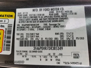 2013 Ford Fusion SE with VIN 3FA6P0HR7DR385349, listed as a Copart auction lot 51852515 with 177,574 mi miles and Clean Title. Bid and sale history available at DreamBid. Image 12.