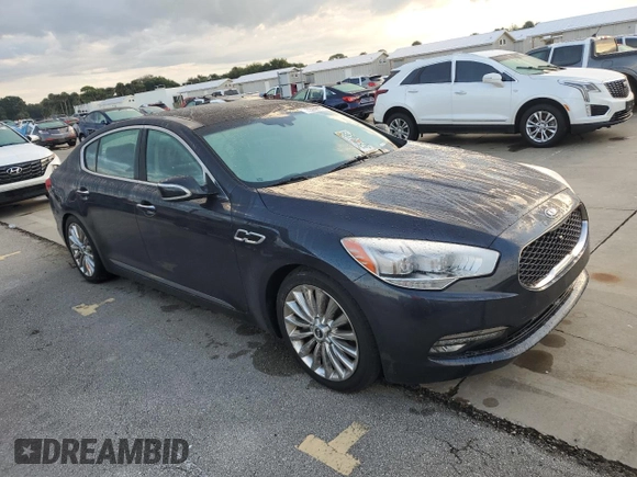 2015 Kia K900 Luxury with VIN KNALW4D43F6022254, listed as a Copart auction lot 73966104 with 52,161 mi miles and Salvage Title. Bid and sale history available at carsss.com. Image 4.